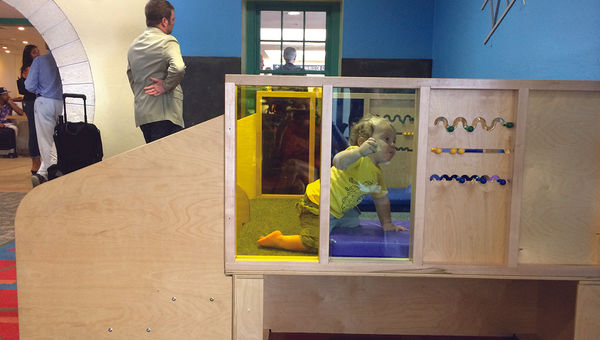 Play spaces at airports, such as the one at Bermuda’s L.F. Wade, can keep a toddler entertained while waiting. Play spaces at airports, such as the one at Bermuda’s L.F. Wade, can keep a toddler entertained while waiting.