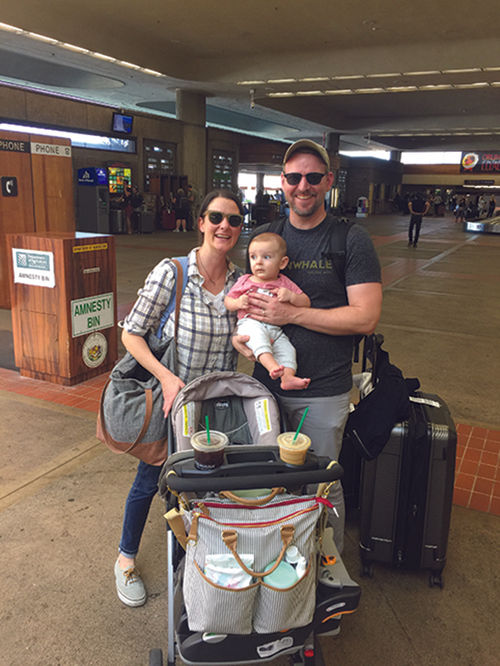 Author Michelle Baran arrives in Maui with her husband, Jonathan, and 6-month-old son, Niko, for the tot’s first big trip. They stayed at the Ritz-Carlton in Kapalua and Kukui’ula in Kauai, both of which had baby-friendly amenities. Author Michelle Baran arrives in Maui with her husband, Jonathan, and 6-month-old son, Niko, for the tot’s first big trip. They stayed at the Ritz-Carlton in Kapalua and Kukui’ula in Kauai, both of which had baby-friendly amenities.