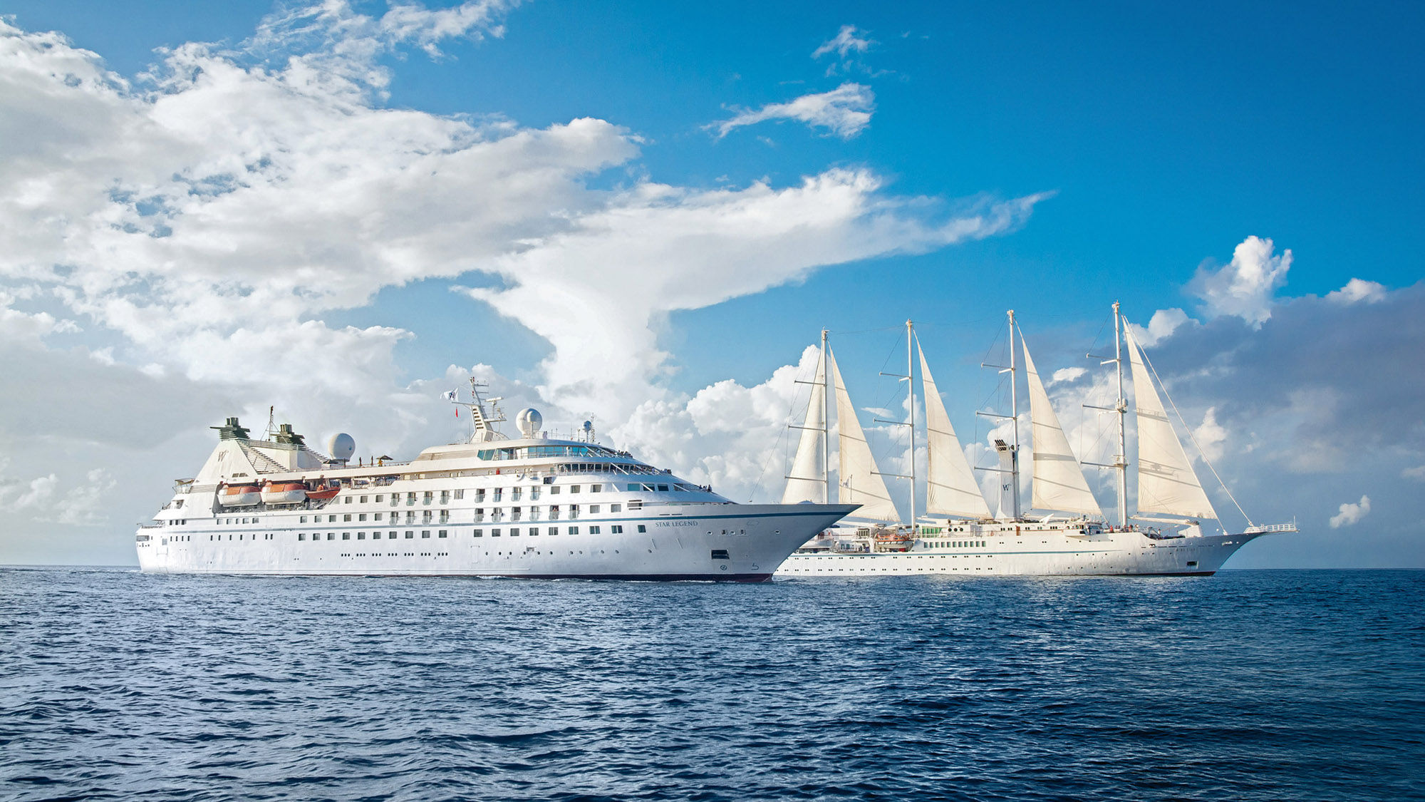 Both the Star Legend (front) and the Wind Star sail itineraries featuring Greece, a particularly robust destination for Windstar in 2017.