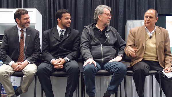 At the New York Times Travel Show, from left, panelists George Soriano, Sibu Chocolate; Joxan Obando, Greentique Hotels; Glenn Jampol, of the Global Ecotourism Network and Finca Rosa Blanca Coffee Plantation Resort; and Alfredo Echeverria, Club de La Gastronomia Epicurea extol Costa Rica's gastrotourism. At the New York Times Travel Show, from left, panelists George Soriano, Sibu Chocolate; Joxan Obando, Greentique Hotels; Glenn Jampol, of the Global Ecotourism Network and Finca Rosa Blanca Coffee Plantation Resort; and Alfredo Echeverria, Club de La Gastronomia Epicurea extol Costa Rica's gastrotourism.