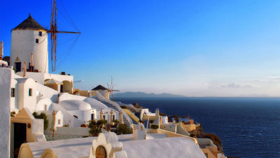 Santorini is best known for its scenic hillsides filled with whitewashed houses.