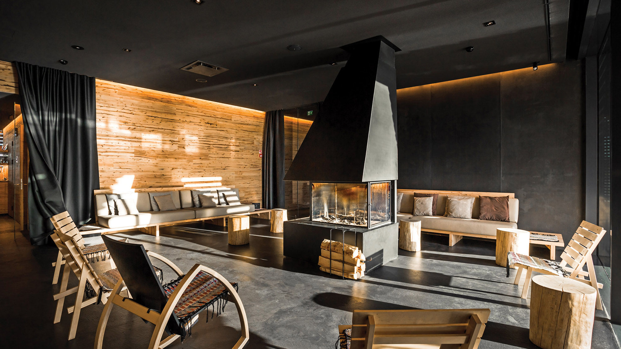 The lobby of the Loyly sauna, which opened in Helsinki in 2016.