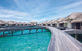 One-bedroom overwater villas are 2,422 square feet and each has a private pool.