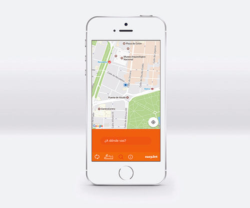 A screenshot for the app EasyJet is developing that will work with shoe inserts.