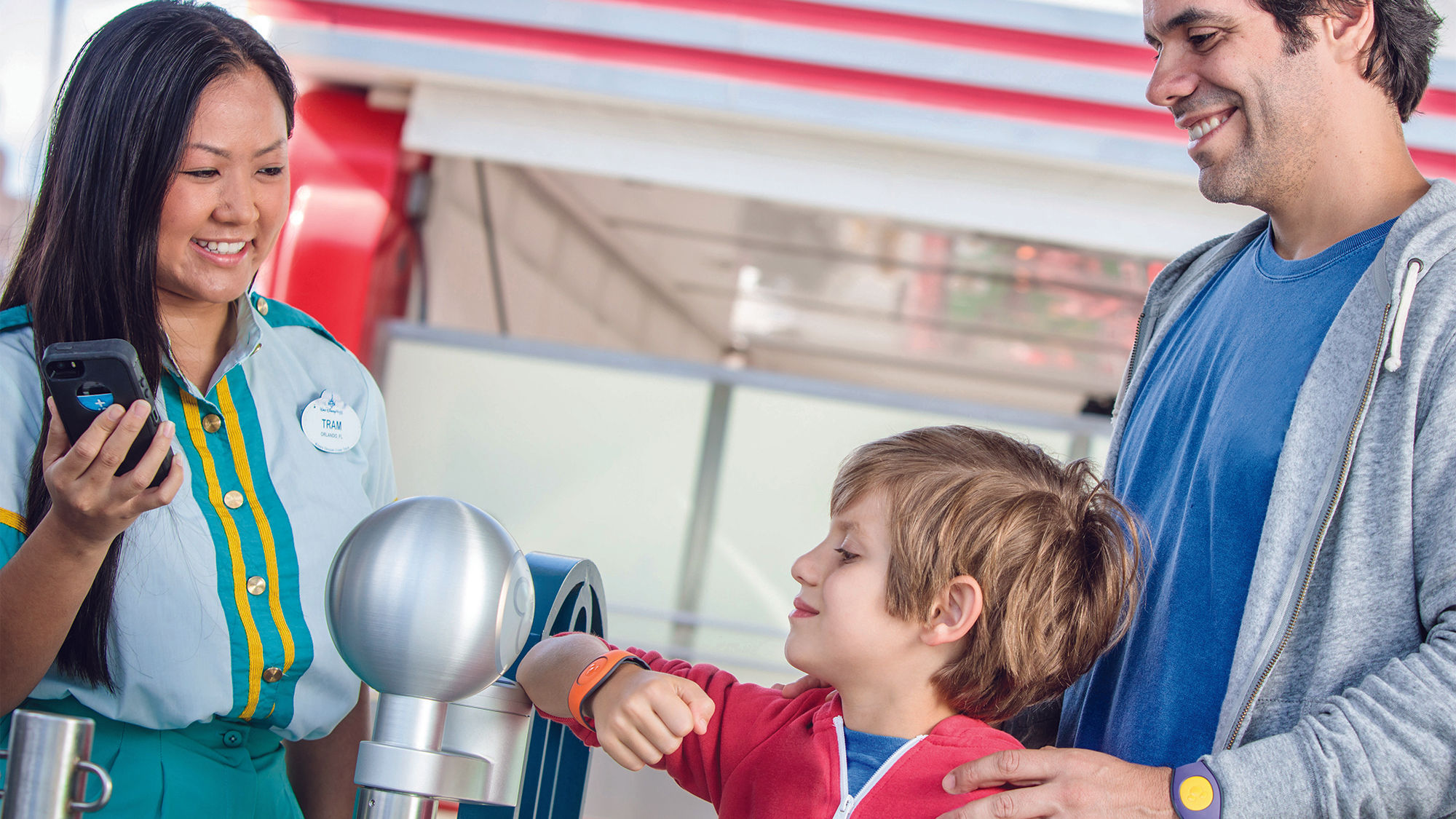 The MagicBand serves as a room key, a park ticket and a FastPass+ ticket and provides payment options for Walt Disney World Resort guests.