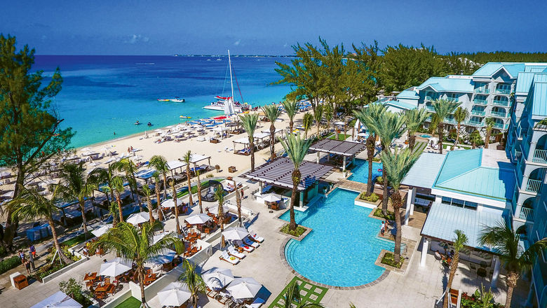 The renovated pool area and expansive space along Seven Mile Beach are key features at the Westin Grand Cayman.