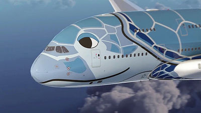 The Airbus A380s used for ANA's Hawaii route will feature a special green sea turtle design chosen from a worldwide competition.