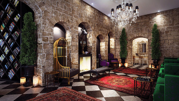 A rendering of the lobby of the Villa Brown Jerusalem hotel, a 24-room property scheduled to open next month. A rendering of the lobby of the Villa Brown Jerusalem hotel, a 24-room property scheduled to open next month.