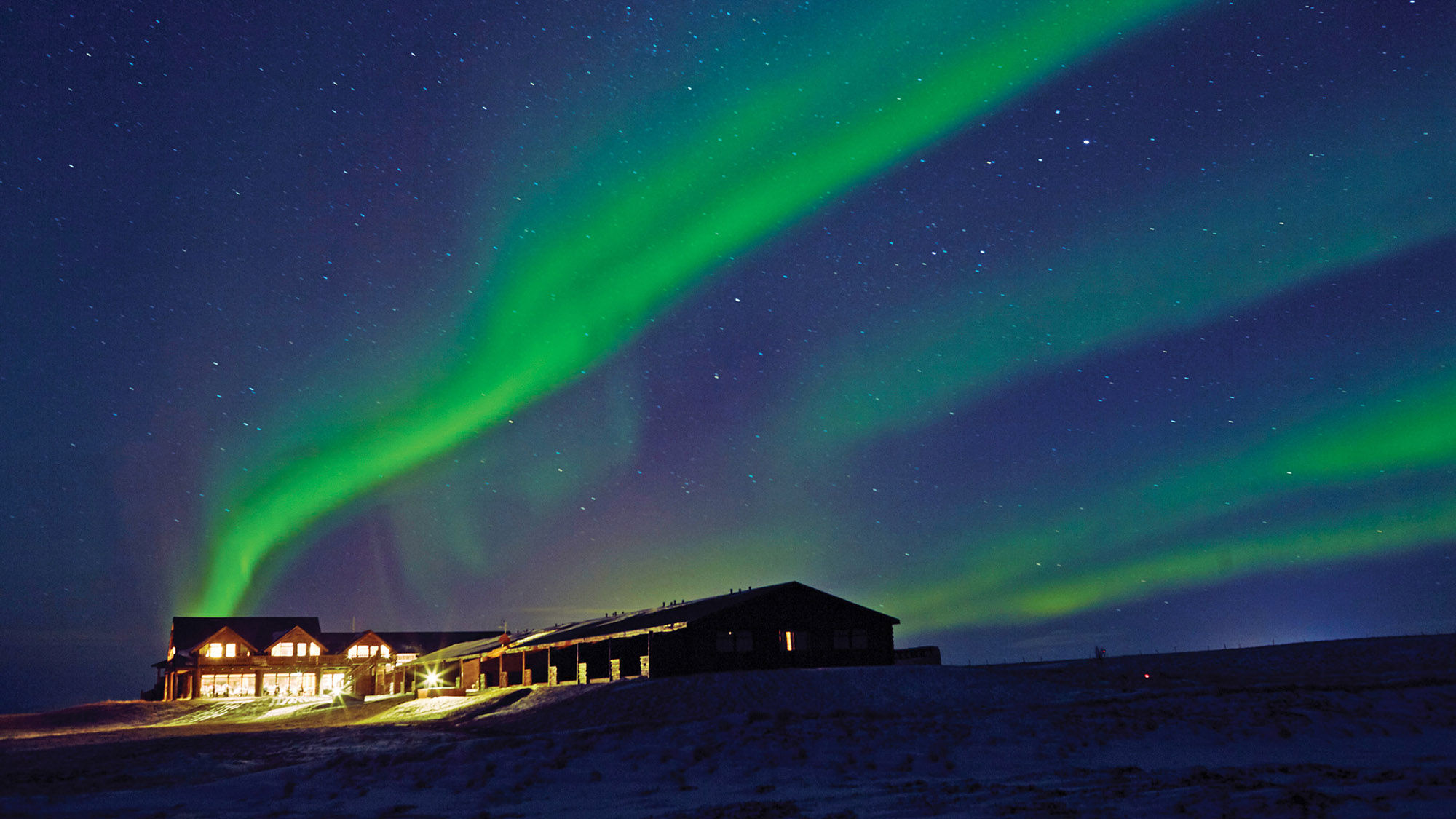 The Hotel Ranga’s remote setting improves the chances of catching a glimpse of the northern lights.