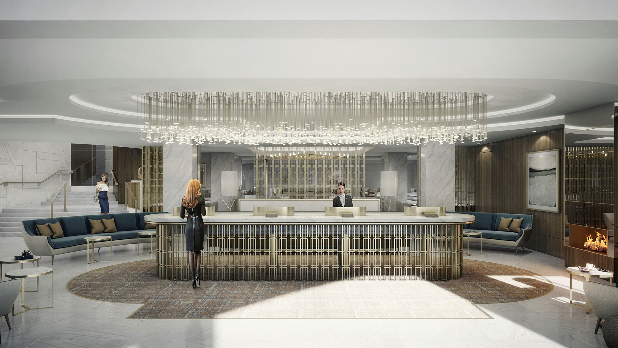 A rendering of the updated lobby.