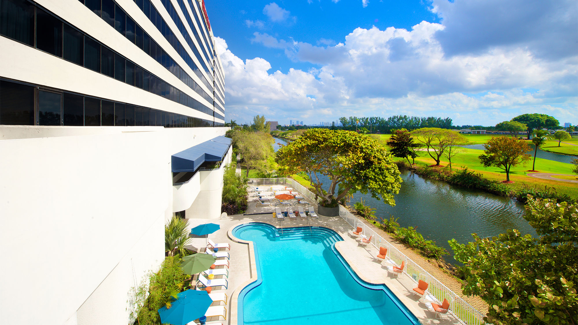 The renovated pool deck.