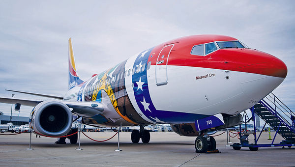 Southwest Airlines’ expansion strategy involves filling the void left by legacy carriers at former hubs. It unveiled the Missouri One in April 2015 in Kansas City, Mo., celebrating 30 years of service in the state. Southwest Airlines’ expansion strategy involves filling the void left by legacy carriers at former hubs. It unveiled the Missouri One in April 2015 in Kansas City, Mo., celebrating 30 years of service in the state.