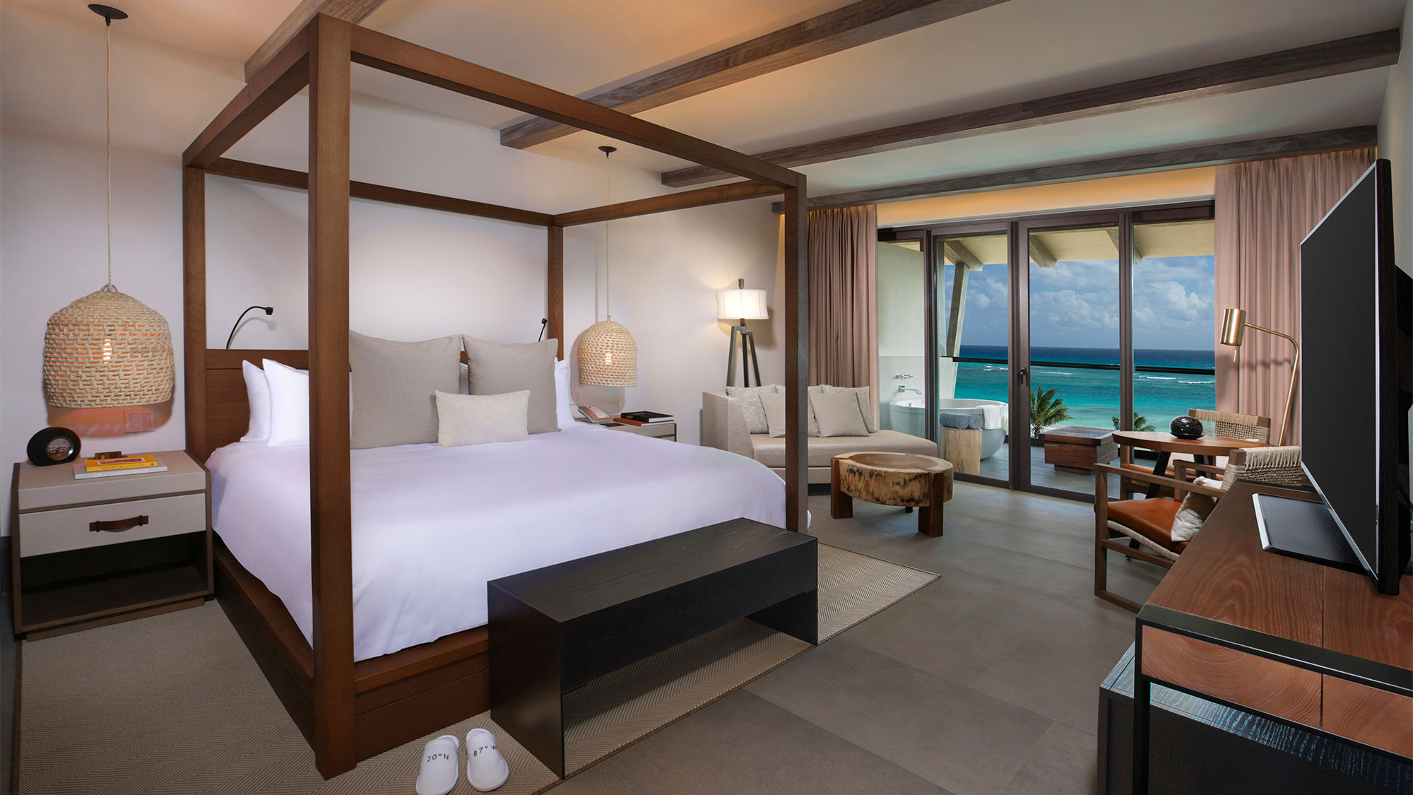A guestroom at the Unico 20'87' hotel recently opened on the Riviera Maya.