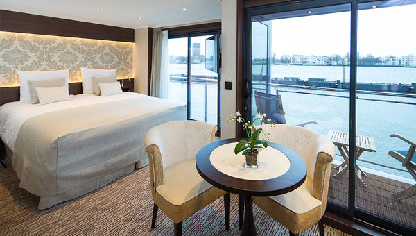 A deluxe balcony suite on Riviera Travel's Emily Bronte.