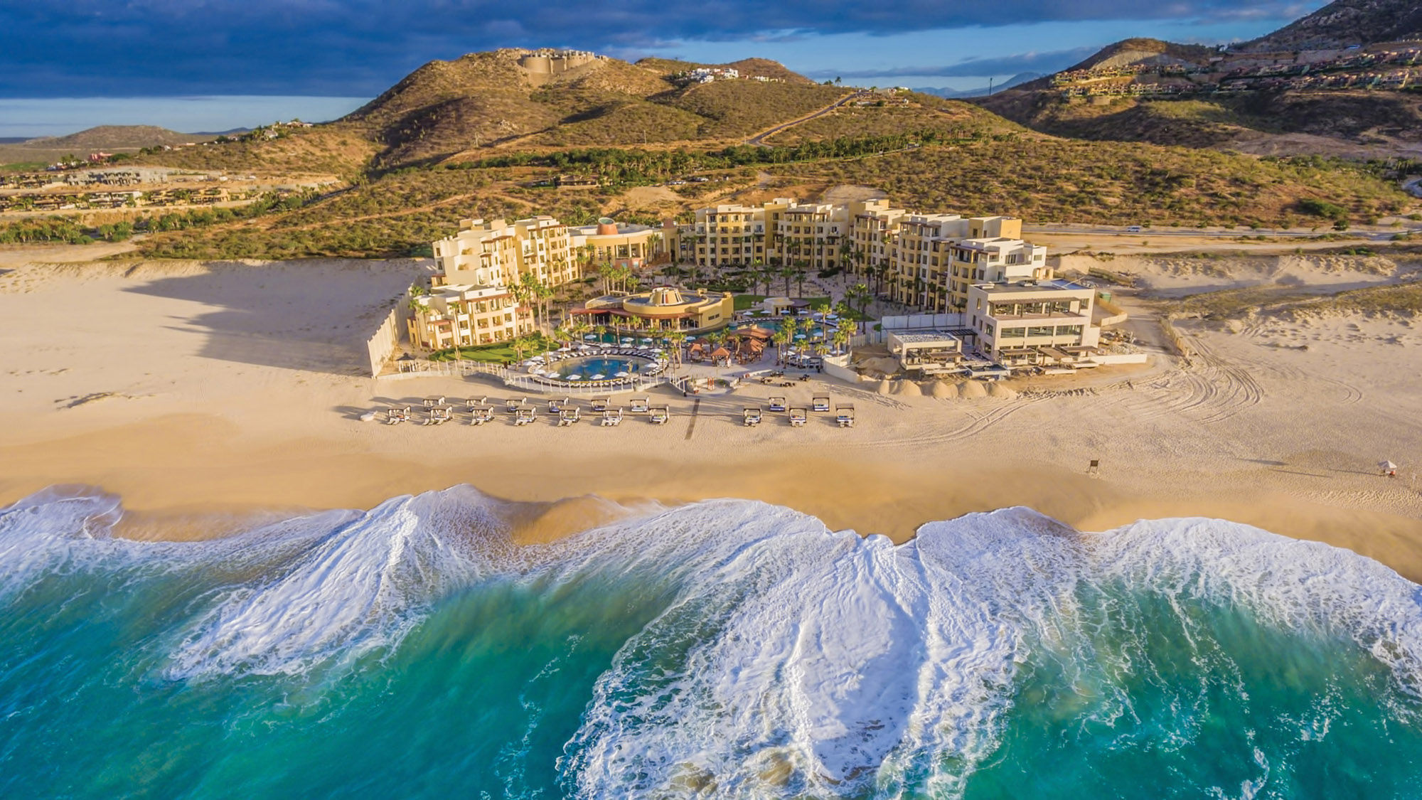 The Pueblo Bonito Pacifica Golf & Spa Resort is on a stretch of beach along the Pacific Ocean.