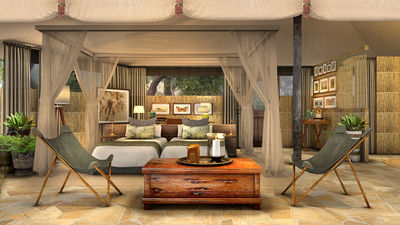 Accommodations at the Roho ya Selous camp.