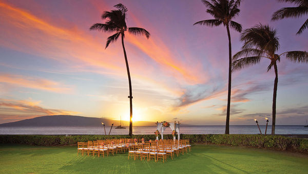 The Sheraton Maui Resort offers an oceanview location for wedding ceremonies. The Sheraton Maui Resort offers an oceanview location for wedding ceremonies.