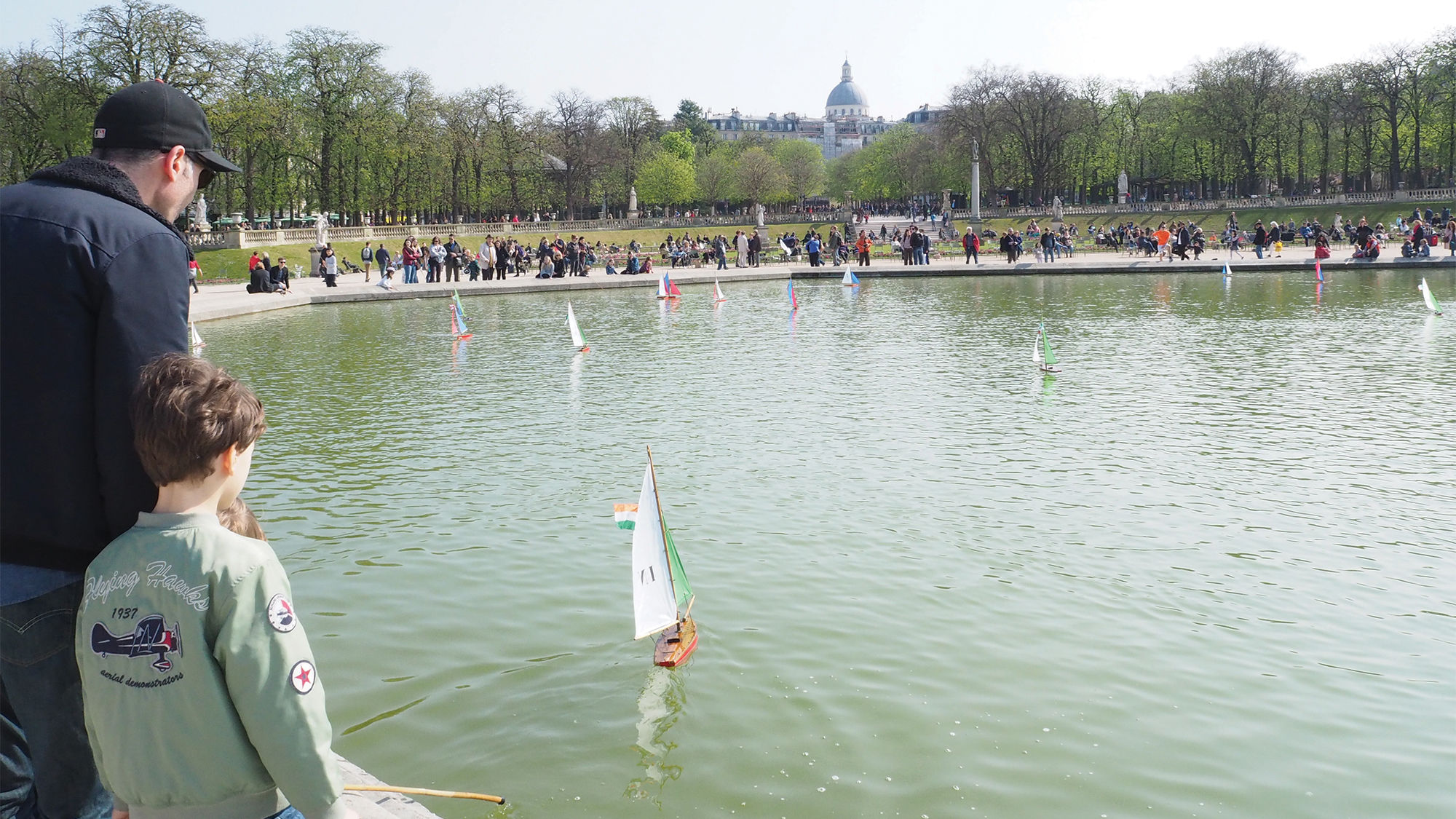 Paris' Jardin du Luxembourg was full of visitors on a sunny Sunday morning in late March.