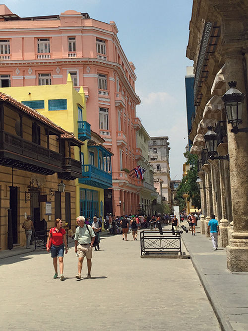 The restored colonial buildings in Old Havana. The restored colonial buildings in Old Havana.