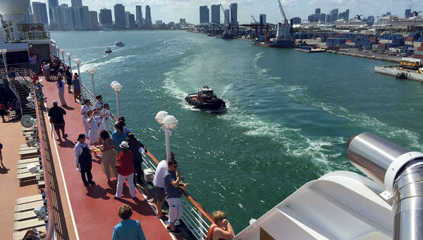 The Adonia departs Miami for Havana last May. The Adonia departs Miami for Havana last May.