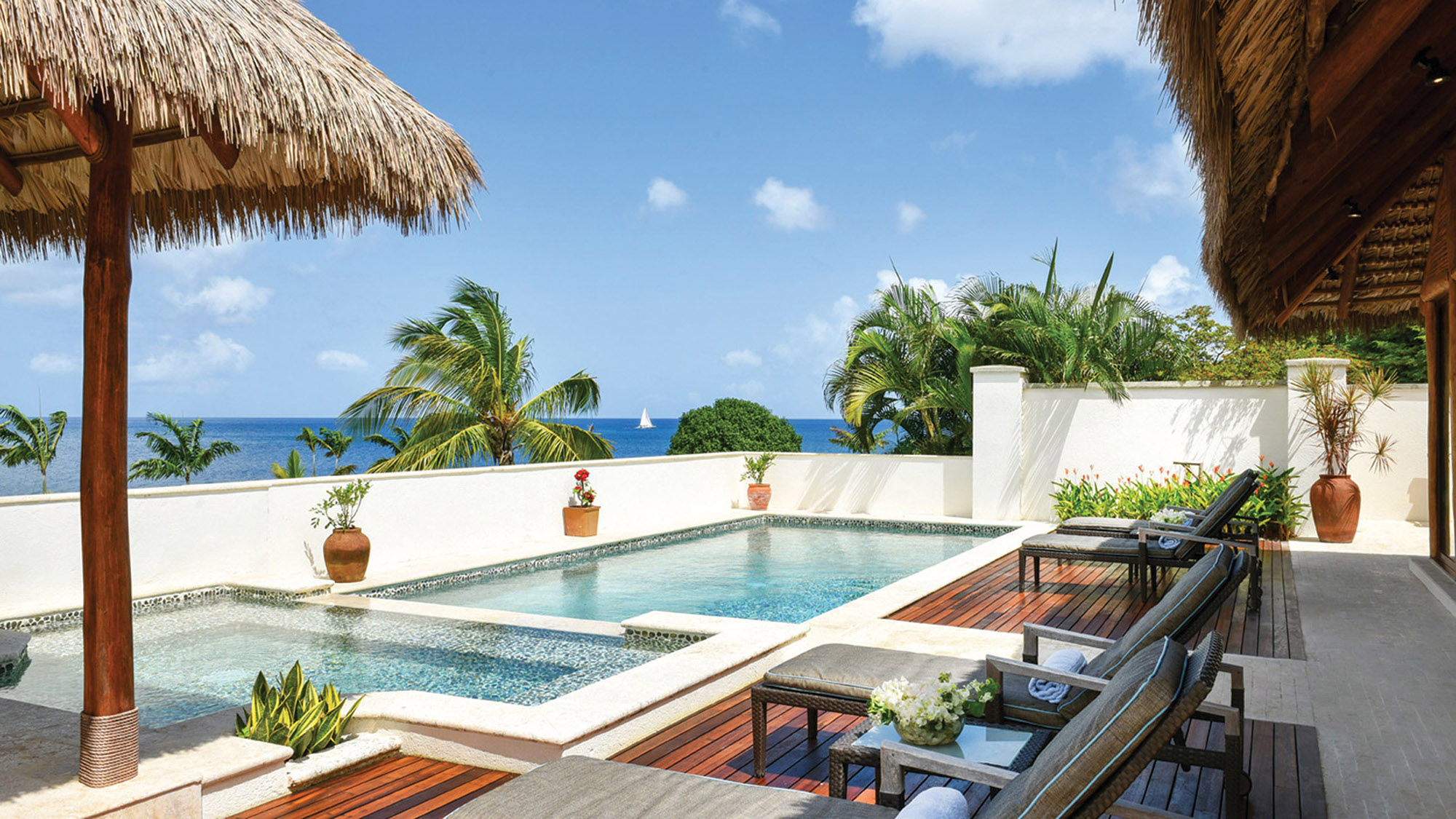 A villa with private pool at Paradise Beach, formerly the Paradisio. The seven-villa complex is set on 10 beachfront acres.