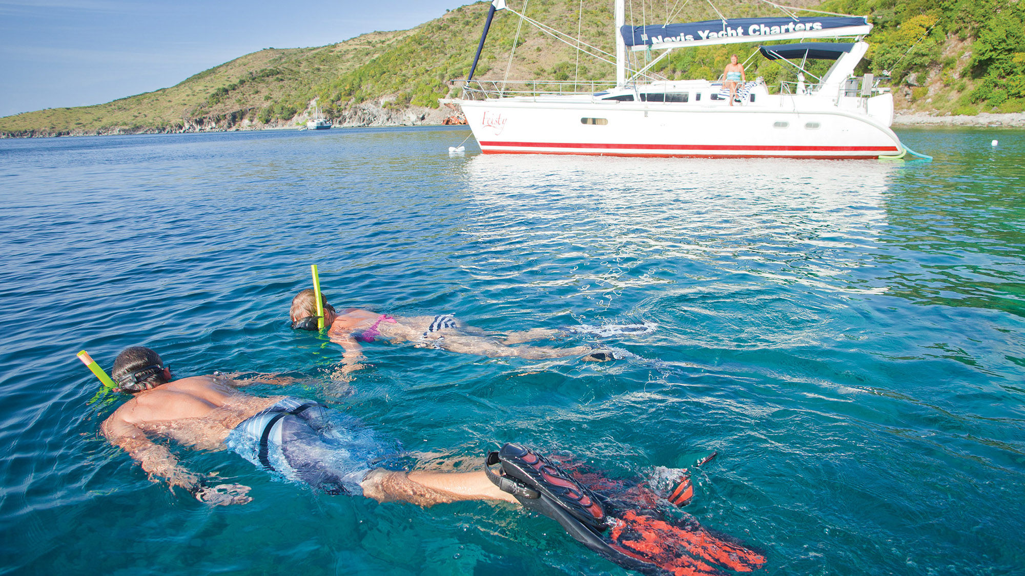 Snorkeling with Nevis Yacht Charters, which picks up guests at the Four Seasons or at Oualie Beach.