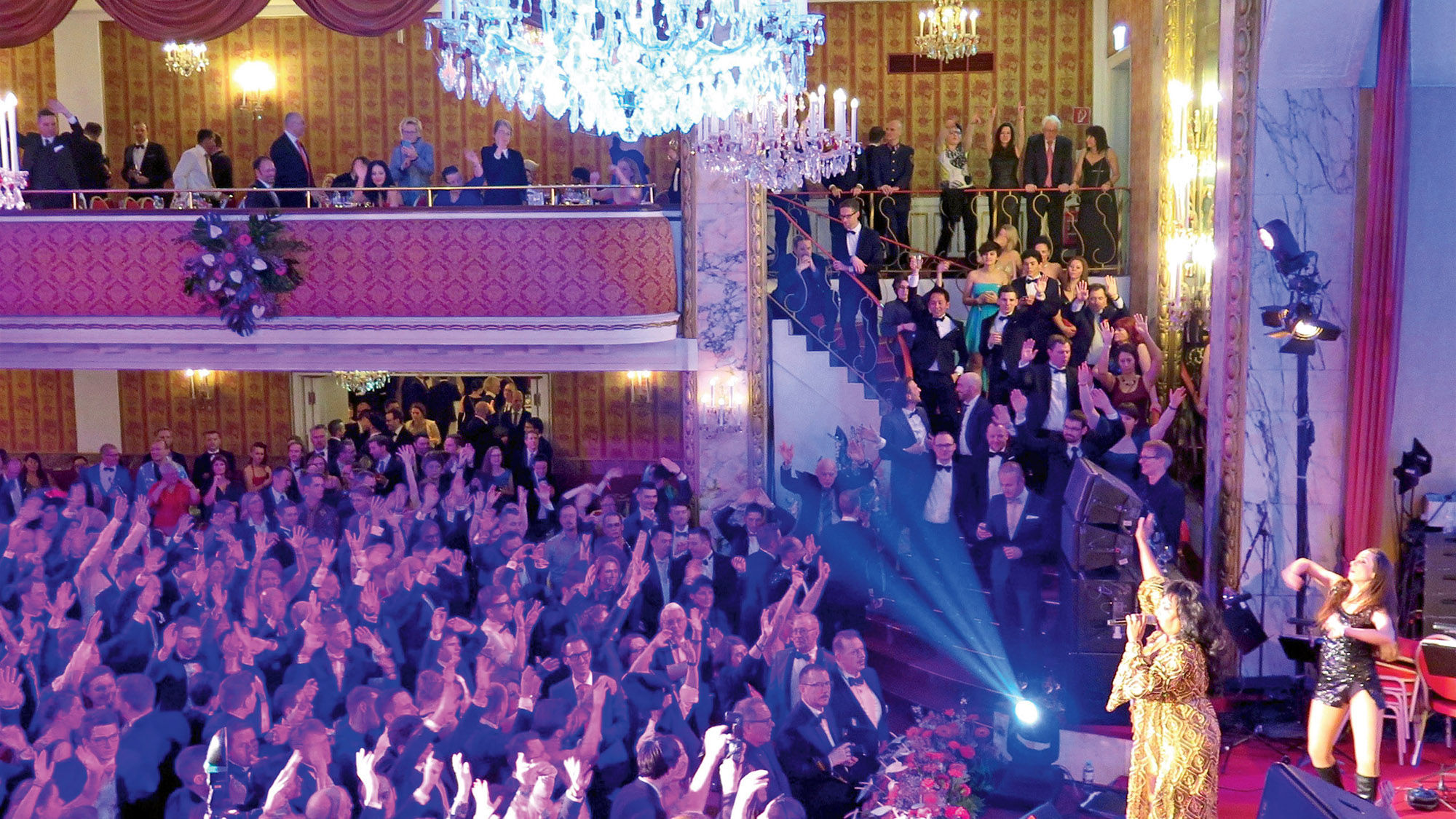 The Regenbogenball (Rainbow Ball) is an all-night party that mixes irreverent wit with the pomp of an imperial ball.
