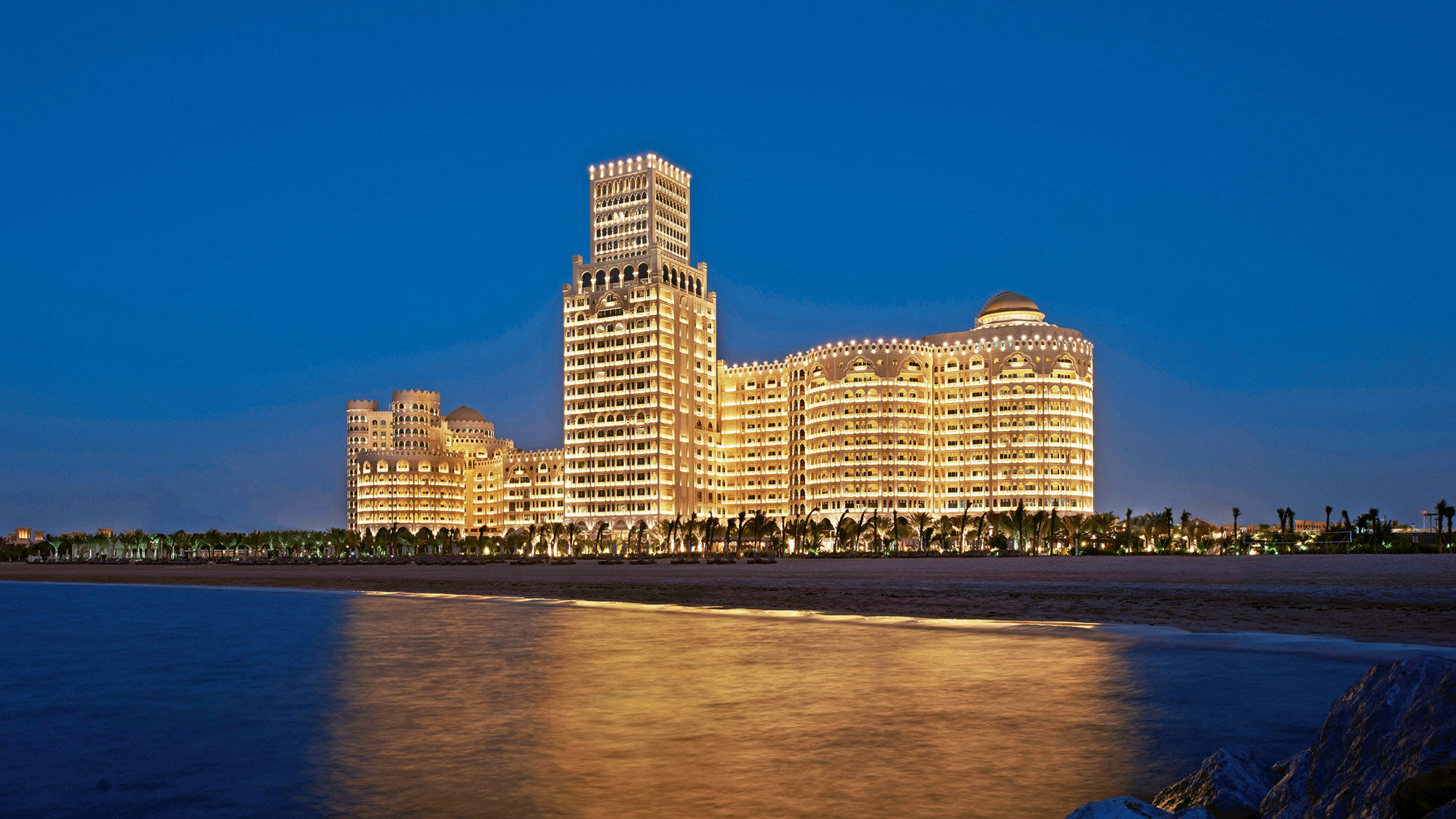 The Waldorf Astoria Ras Al Khaimah resort in the United Arab Emirates is a 346-room property about an hour drive from Dubai Airport.