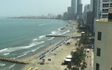On a trip sponsored by the InterContinental Cartagena de Indias, contributor Jeri Clausing experienced what gives Cartagena a still-authentic mix of old and new, big city vs. Caribbean beach resort destination vibe. Pictured here, the view of the beach from the InterContinental Cartagena de Indias, which is located in the city's exclusive Bocagrande neighborhood.