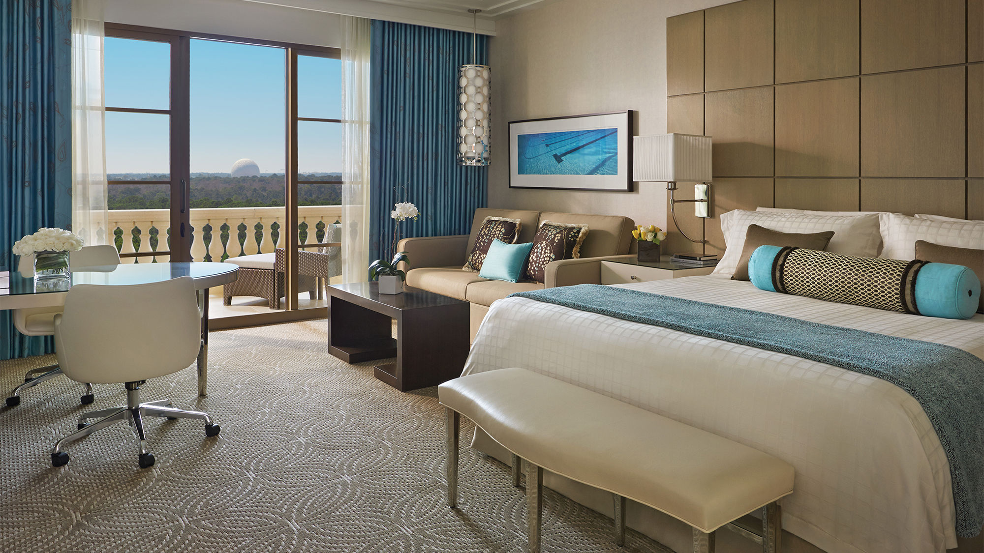 A guestroom at Four Seasons Orlando at Walt Disney World Resort.
