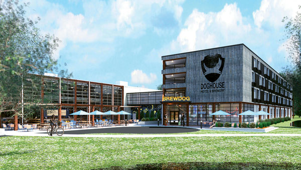 A rendering of the hotel and sour beer facility in Columbus, Ohio, that Scottish craft brewery BrewDog is crowdfunding, to be called the DogHouse. A rendering of the hotel and sour beer facility in Columbus, Ohio, that Scottish craft brewery BrewDog is crowdfunding, to be called the DogHouse.