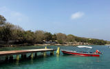 The dock for San Pedro de Majagua Hotel in the Rosario Islands off the coast of Cartagena.