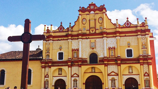 The Cathedral of San Cristobal de las Casas in the state of Chiapas.