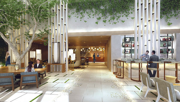 A rendering of the Dream Hollywood’s lobby. A rendering of the Dream Hollywood’s lobby.