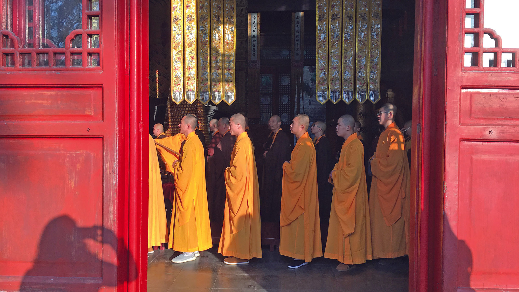 A chanting ceremony at a temple on Qixia Mountain outside Nanjing.