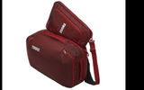 Well designed for a weekend jaunt, the Thule Subterra Carry-On 40L can be carried as a backpack or a shoulder bag; has a removable protective sleeve for a laptop, tablet and accessories; a zippered mesh divider in the main compartment; and a space to keep shoes and laundry separate from your other contents. The soft-side carry-on's portability is enhanced by top-side and bottom grab handles as well as a pass-through panel that enables easy attachment to the collapsible handles of rolling luggage (and shelters a hidden passport pocket).
