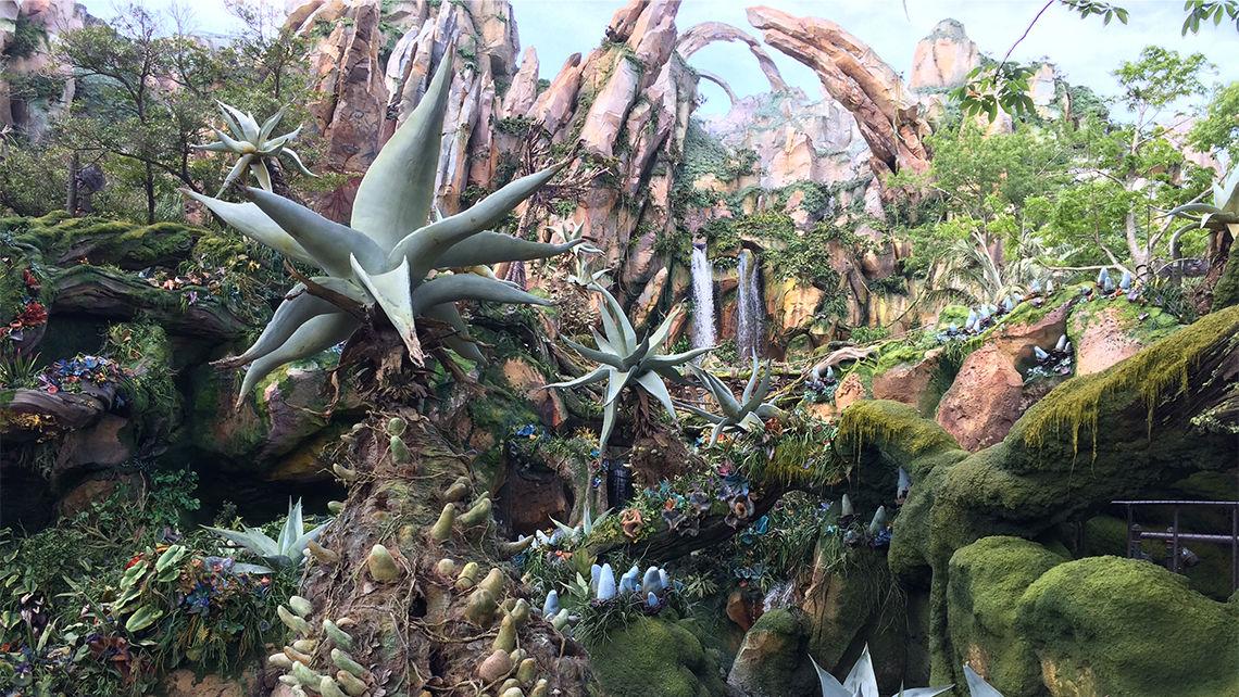 Pandora -- The World of Avatar is an immersive alien world of floating mountains, cascading waterfalls and a bioluminescent rainforest.
