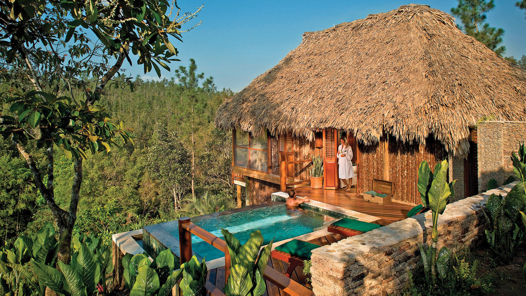 A cabana at the Blancaneaux Lodge. The resort, in Belize’s Mountain Pine Ridge Forest Reserve, is owned by film director Francis Ford Coppola.