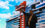 RCCL chairman Richard Fain discusses the Magic Carpet moveable platform on the starboard side of the Celebrity Edge. Travel advisor Dan Mandich says the most desirable cabins with unobstructed views will be on the port side.