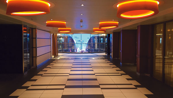 The elevator lobby on the Carnival Vista. The elevator lobby on the Carnival Vista.