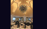 The Restaurant on the Encore is curved. Tihany said his theme for the Encore was ''private yacht.''