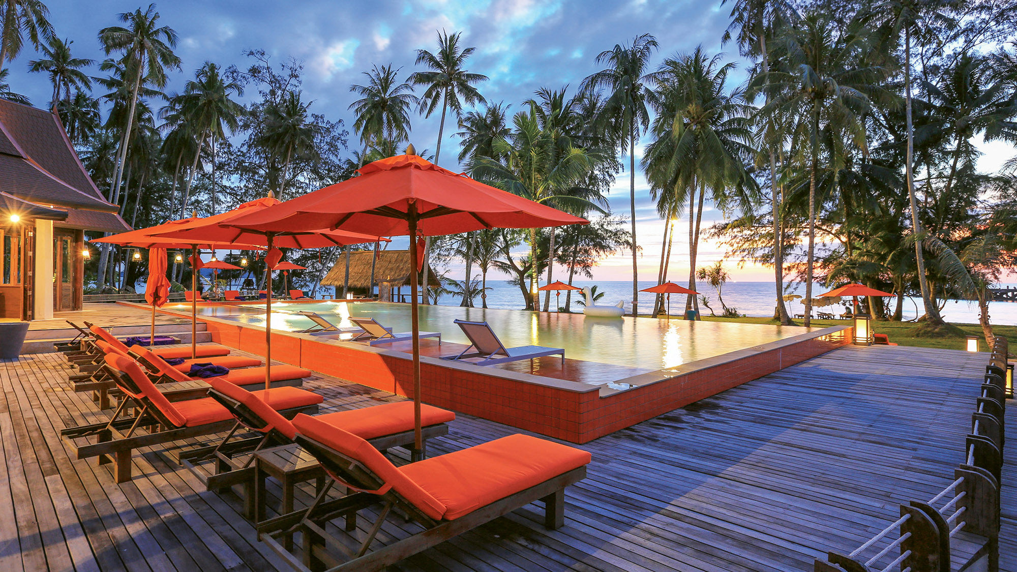Pool area of the Koh Kood Paradise Beach Resort in Trat province.