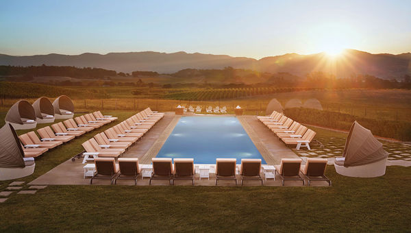 For some rest and relaxation, guests can soak in some rays at the resort's adult-only pool, nestled among the grapevines.