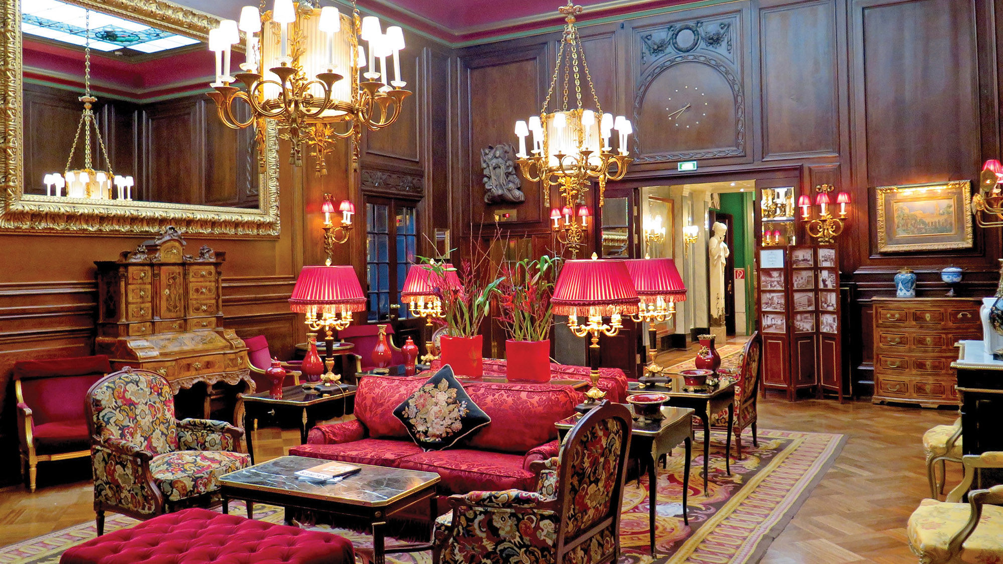 The lobby of the Hotel Sacher Wien, which has hosted high society since its 1876 opening.