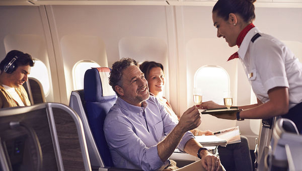 The business class on Swiss carrier Edelweiss, which will add flights from Zurich to San Diego in June.