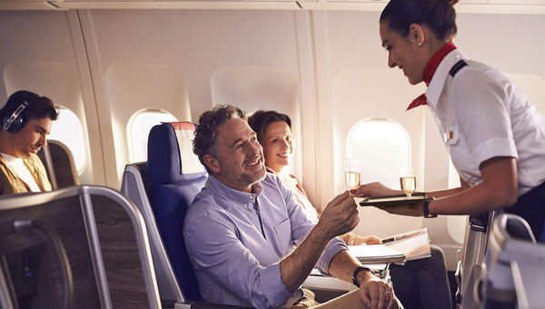 The business class on Swiss carrier Edelweiss, which will add flights from Zurich to San Diego in June. The business class on Swiss carrier Edelweiss, which will add flights from Zurich to San Diego in June.