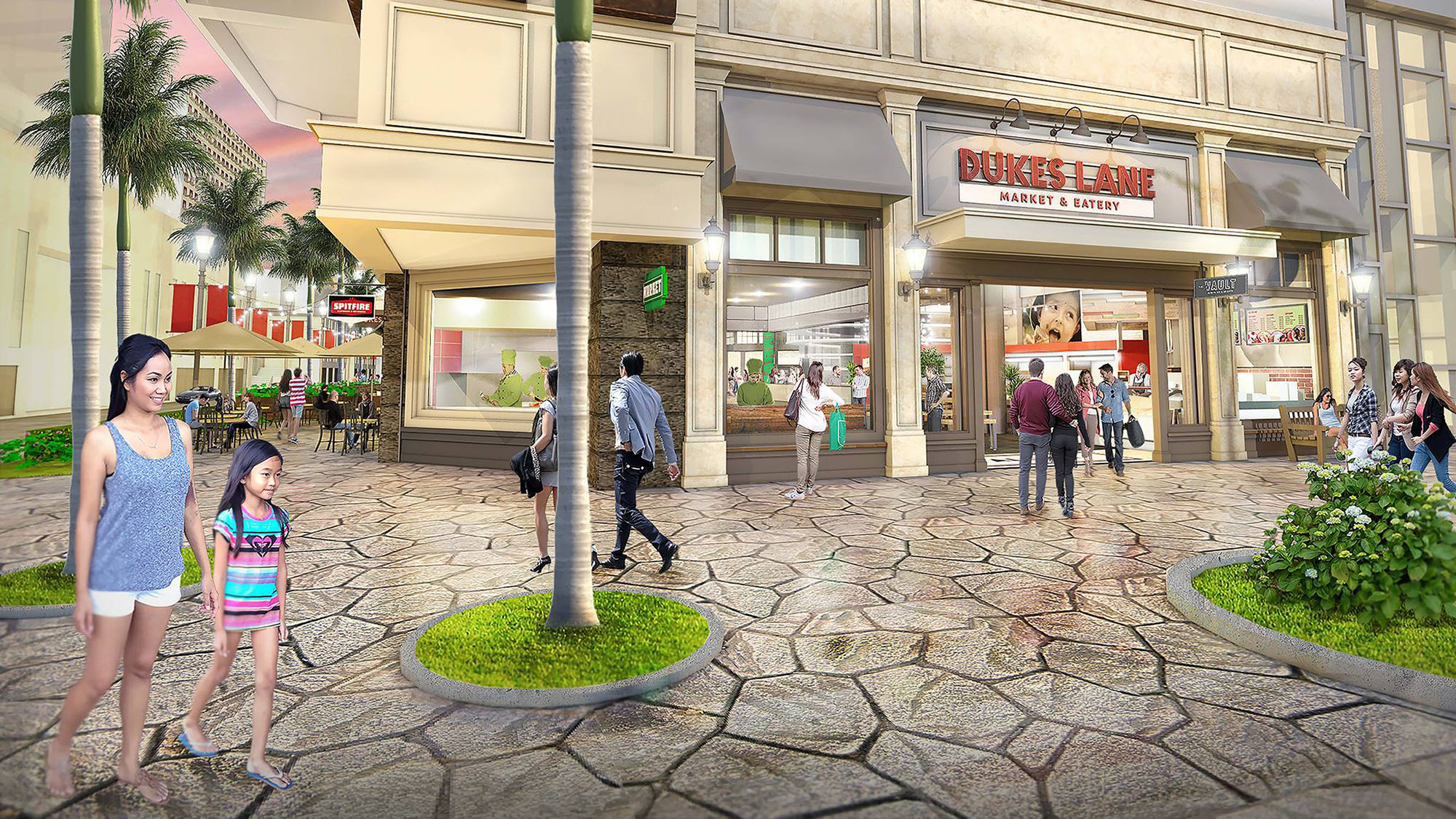 Dukes Lane Market & Eatery from ABC Stores is scheduled to open this summer at the Hyatt Centric Waikiki.