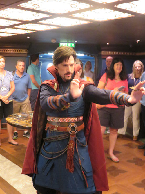 Doctor Strange shows how to cast a spell in the Marvel Super Hero Academy, part of the renovated Oceaneer Club onboard the Disney Fantasy.