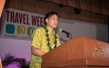 Randy Baldemor, COO of the Hawaii Tourism Authority, gave a speech that was inspiring, but also included cautions to avoid common pitfalls that beset some popular destinations.