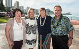 Forum speakers (left to right) Connie Risse, owner, Ships & Trips Travel; Robyn Basso, senior director of travel industry partnerships for Hawaii Tourism United States; Lisa Fletcher, owner, Signature Escapes; and Jack Richards, CEO of Pleasant Holidays.